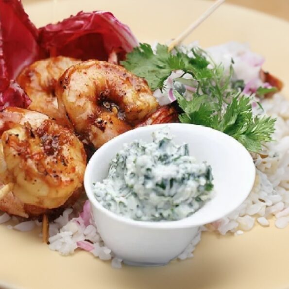 Tamarind Prawns with Coconut Dip