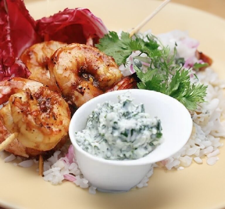 Tamarind Prawns with Coconut Dip